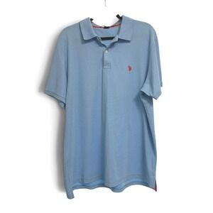 US Polo Assn Mens XL Light Blue Ultimate Pique Short Sleeve Polo Shirt 11879929